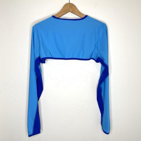 Coolibar 2 Piece Tank Top & Shrug Top Blue Cover-up Athletic Womens Large Set - Picture 7 of 9